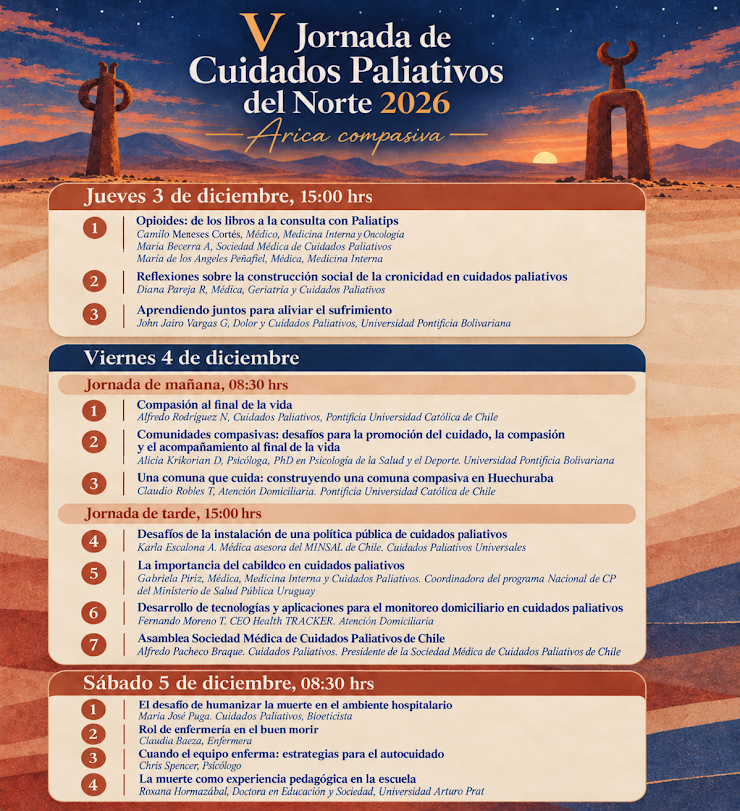 V Jornada de Cuidados Paliativos del Norte 2026 Arica Compasiva